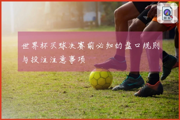 世界杯买球决赛前必知的盘口规则与投注注意事项